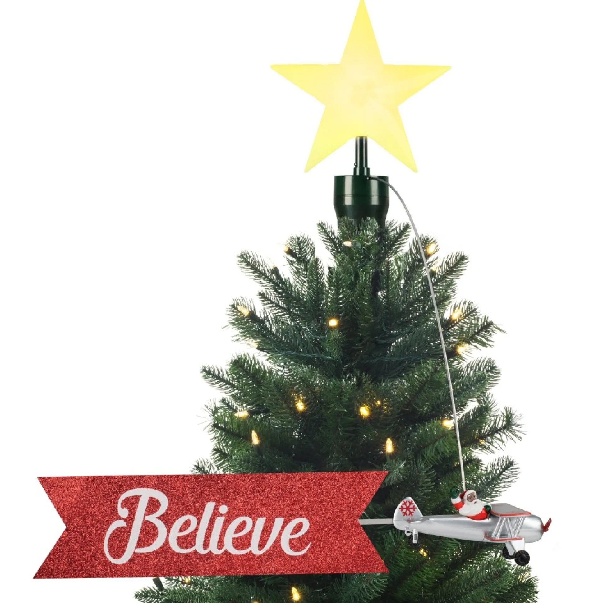animated_biplane_tree_topper_with_banner__black_santa_0.webp Cheap Mr. Christmas Animated Biplane Tree Topper With Banner - Black Santa
