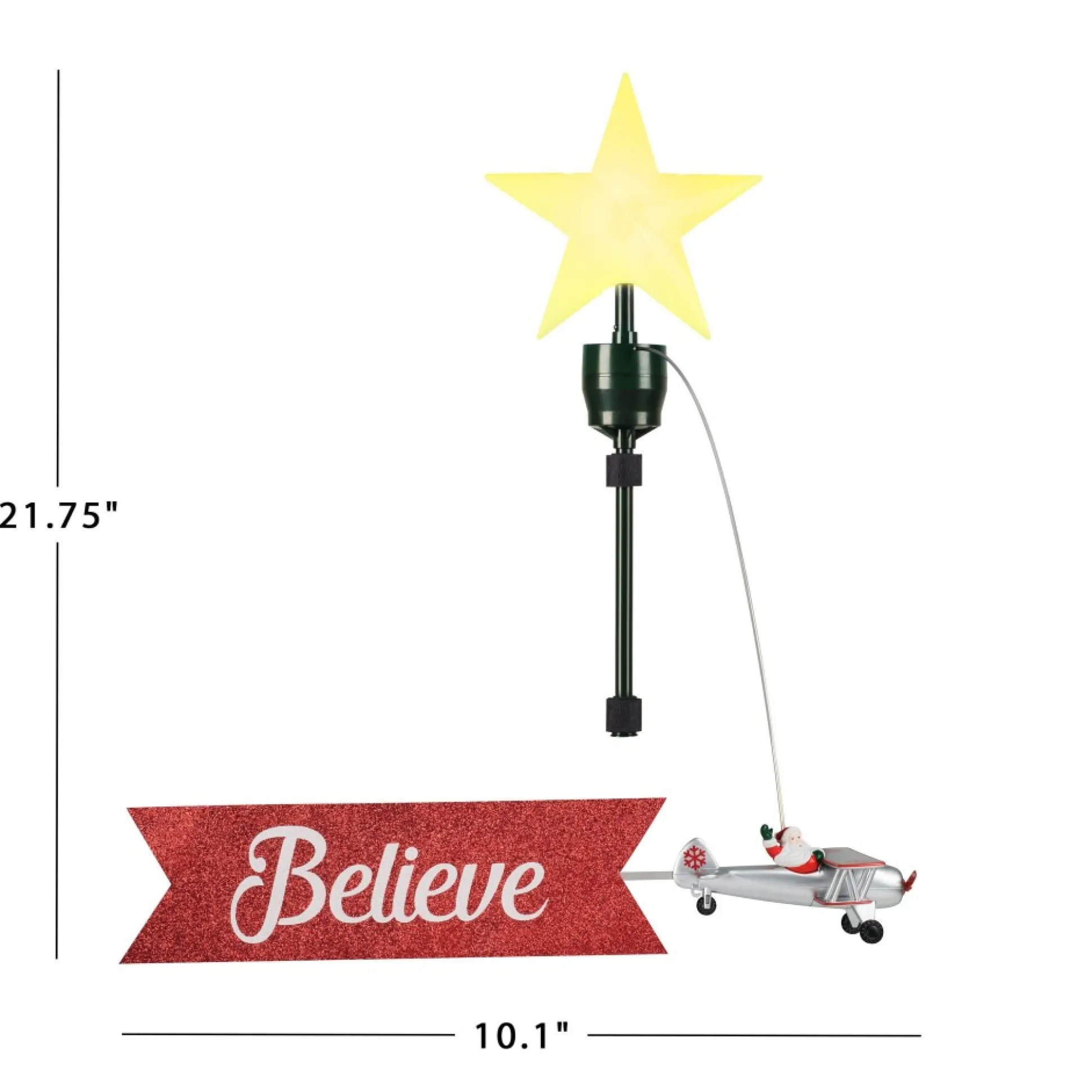 animated_biplane_tree_topper_with_banner__white_santa_2.webp Online Mr. Christmas Animated Biplane Tree Topper With Banner - White Santa