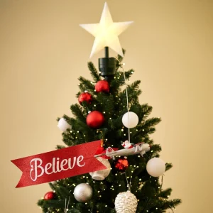 Online Mr. Christmas Animated Biplane Tree Topper With Banner - White Santa