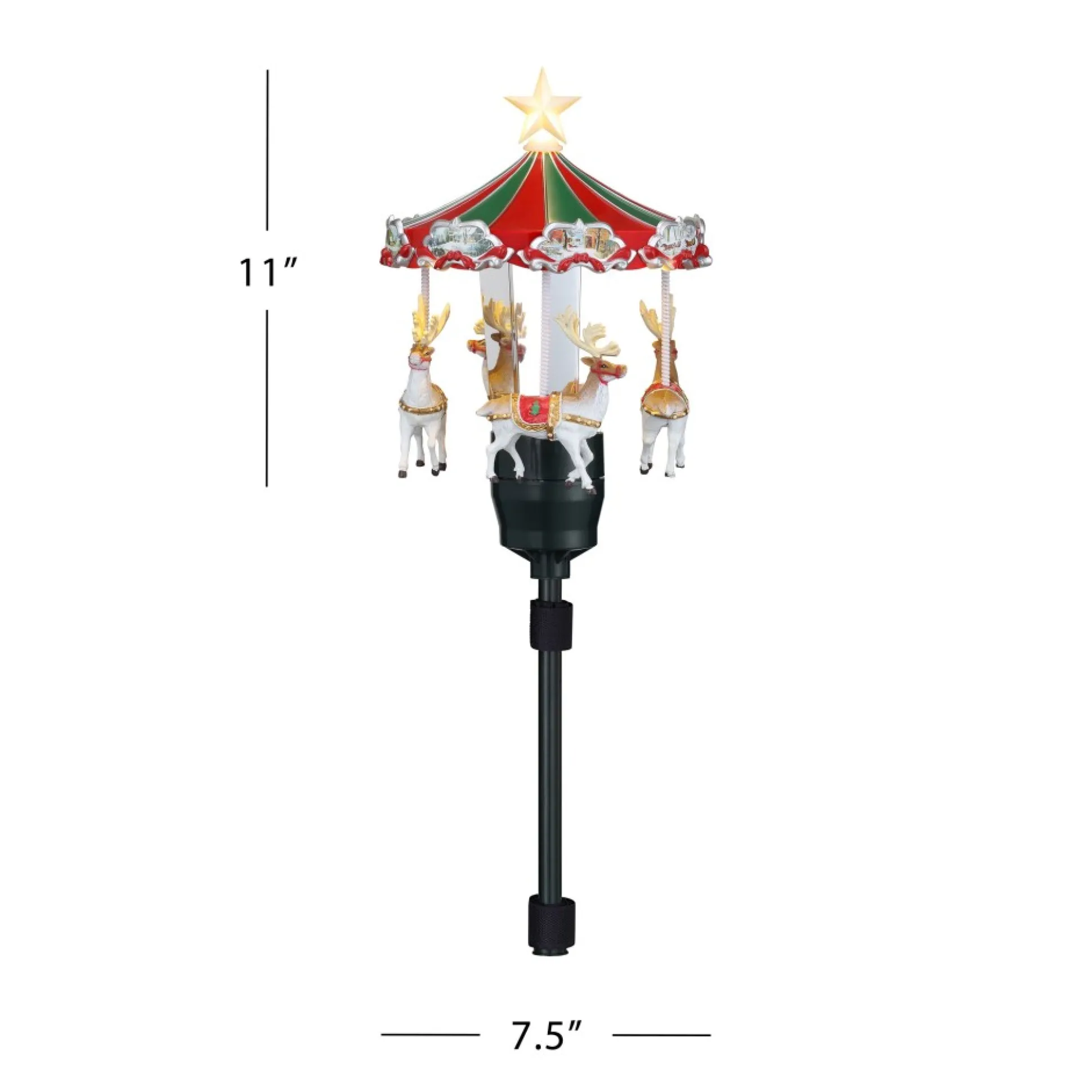animated_carousel_tree_topper_2.webp Sale Mr. Christmas 11" Animated Carousel Tree Topper