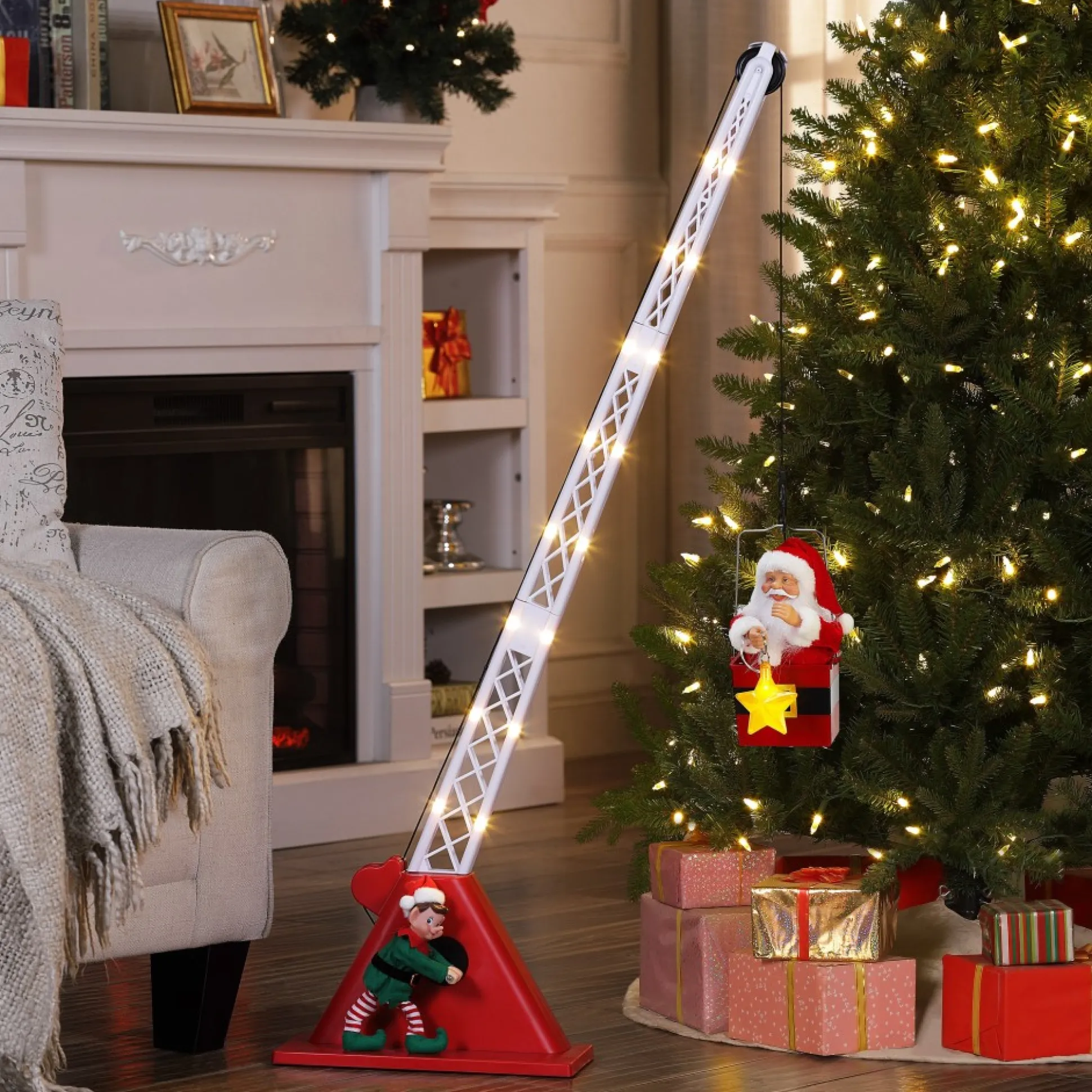 animated_christmas_crane__white_santa_1.webp Fashion Mr. Christmas 44" Animated Christmas Crane - White Santa