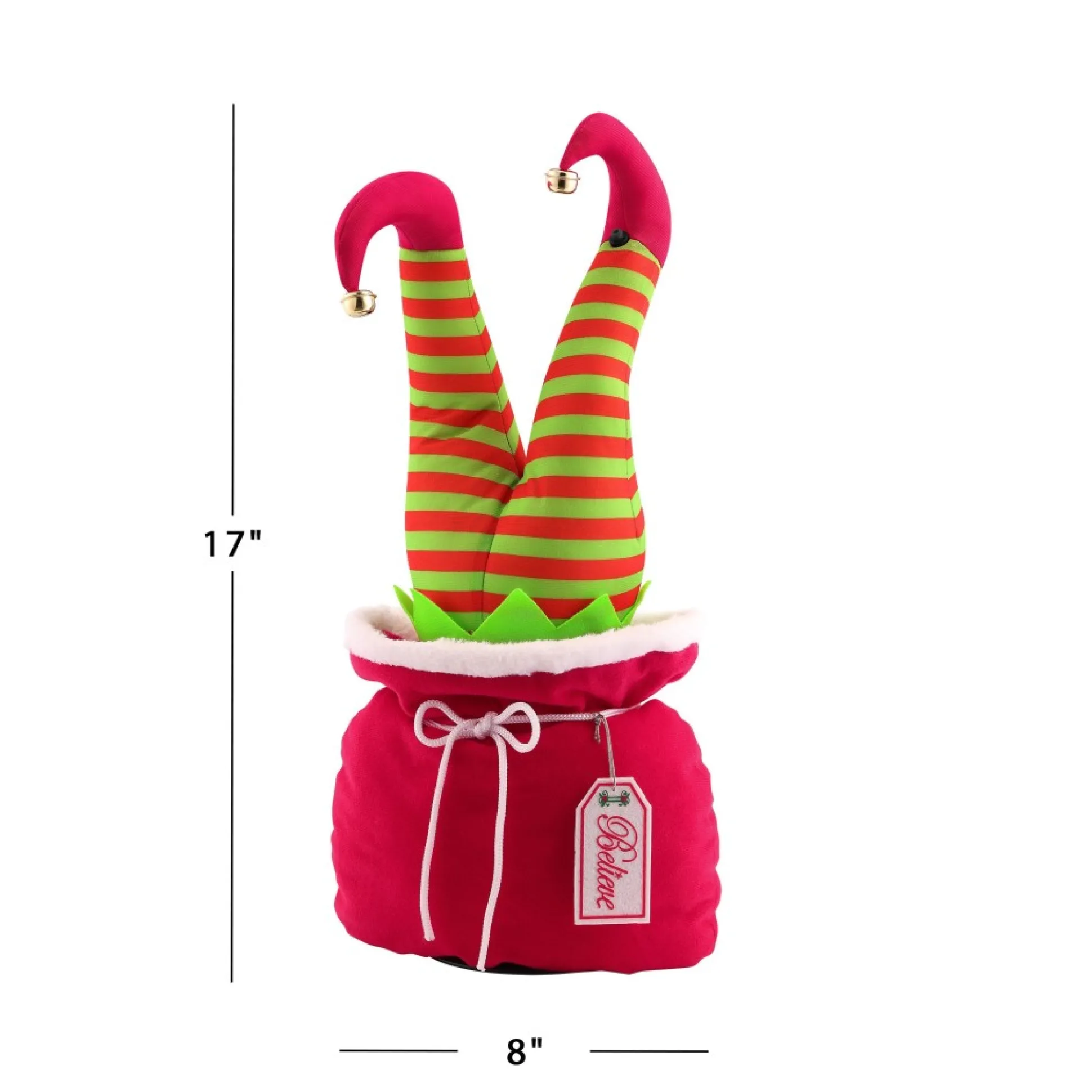 animated_kicker_in_bag__elf_2.webp Online Mr. Christmas 17" Animated Kicker In Bag - Elf