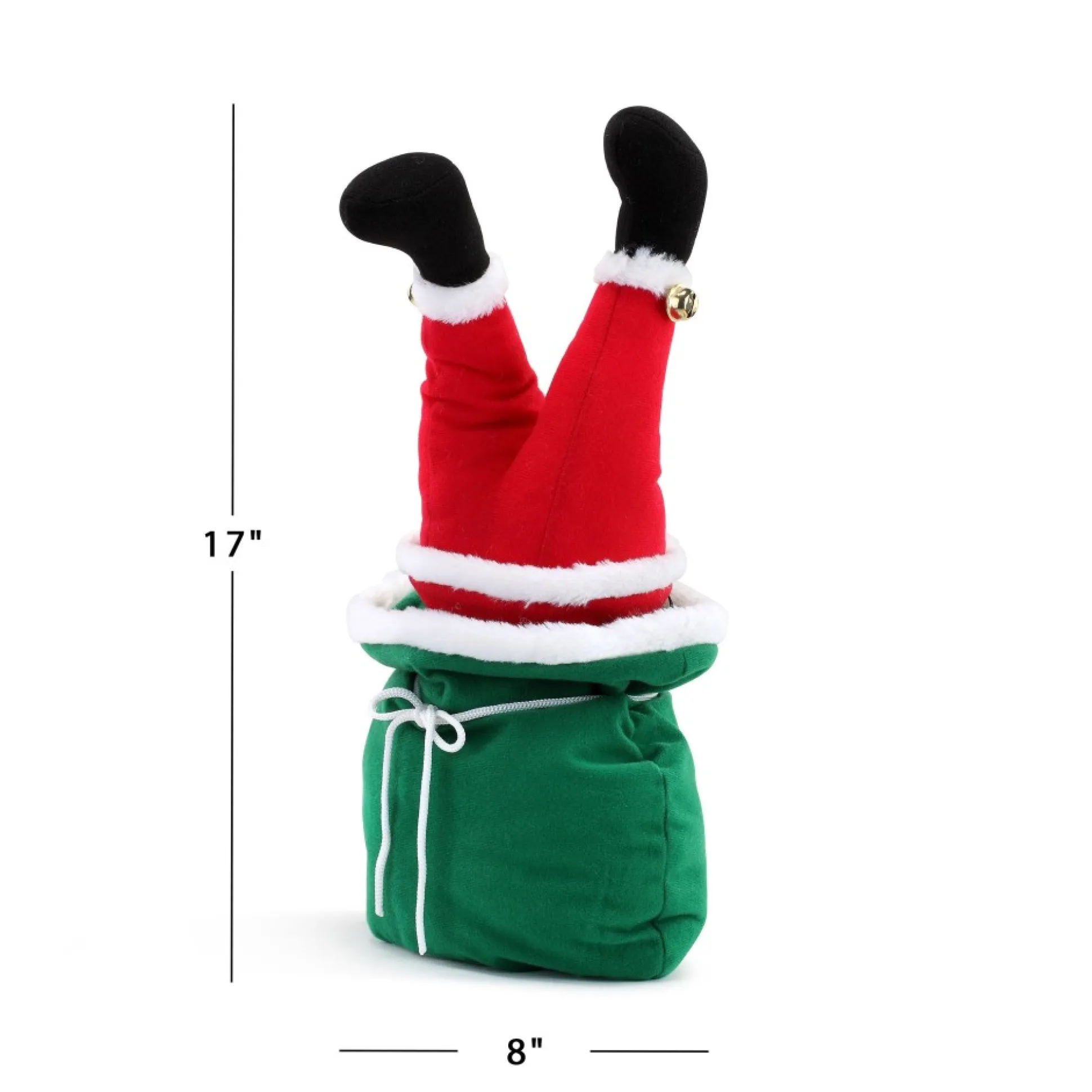 animated_kicker_in_bag__santa_2.webp Sale Mr. Christmas 17" Animated Kicker In Bag - Santa