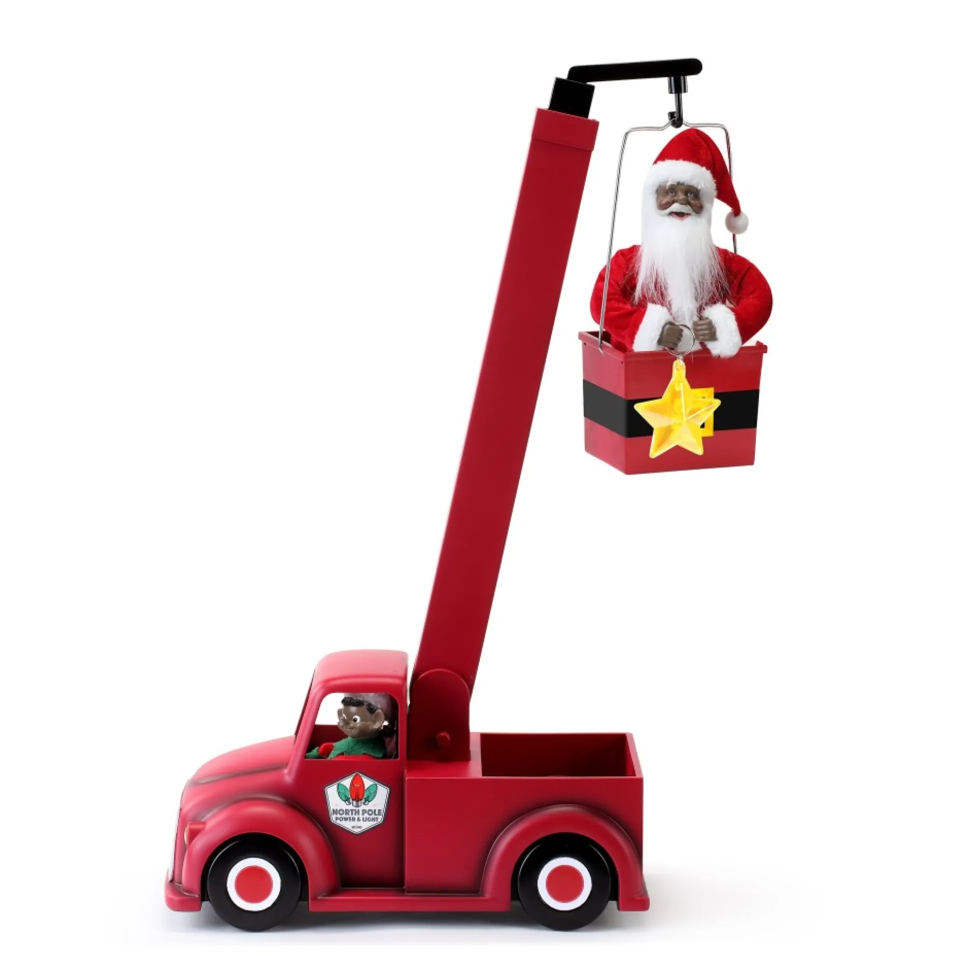 animated_north_pole_lighting_crew__black_santa_0.webp Sale Mr. Christmas 43" Animated North Pole Lighting Crew - Black Santa