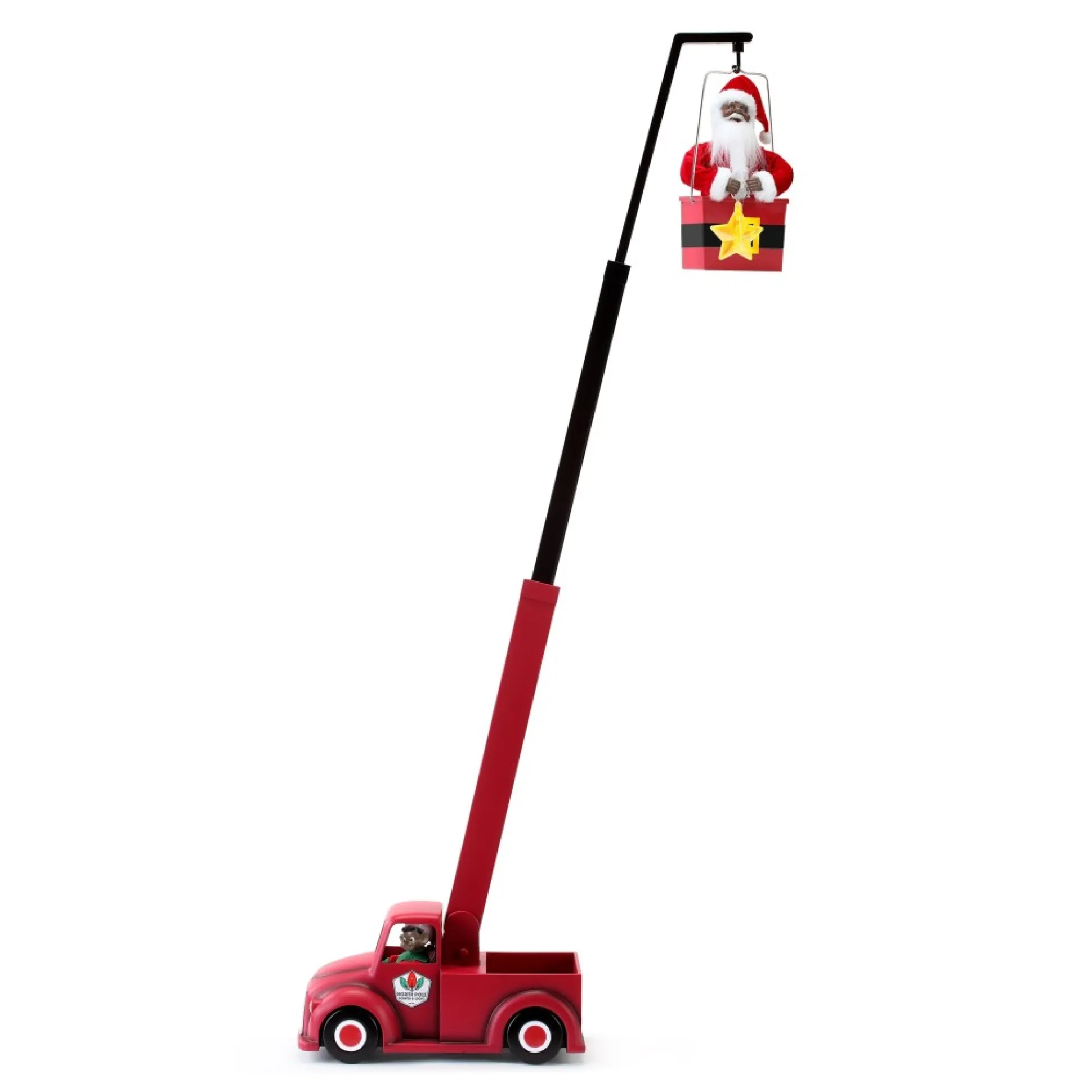 animated_north_pole_lighting_crew__black_santa_3.webp Sale Mr. Christmas 43" Animated North Pole Lighting Crew - Black Santa