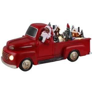 Clearance Mr. Christmas 11" Animated Nostalgic Red Truck - Black Santa