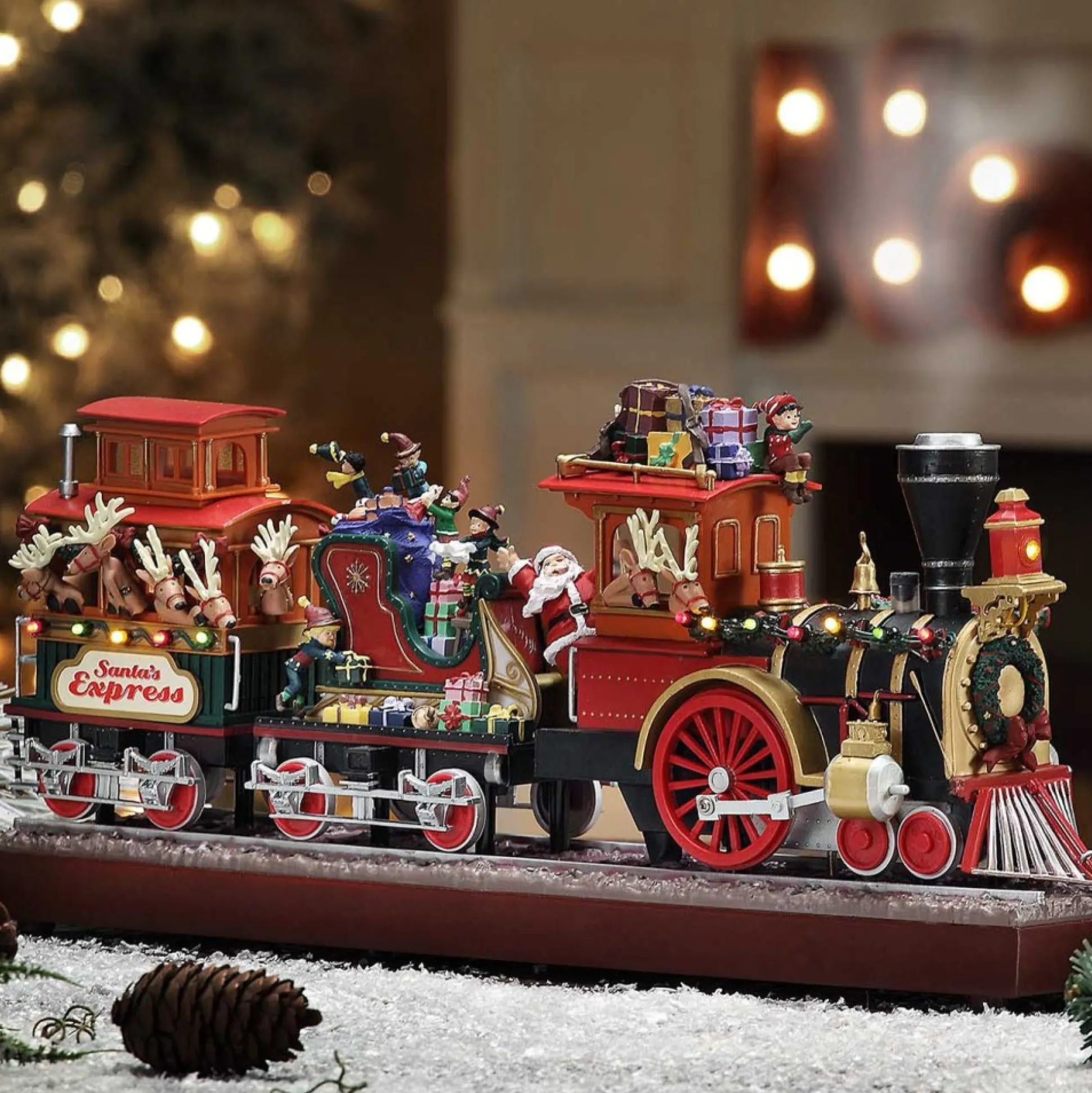 animated_santas_express_1.webp Cheap Mr. Christmas 16.75" Animated Santa's Express