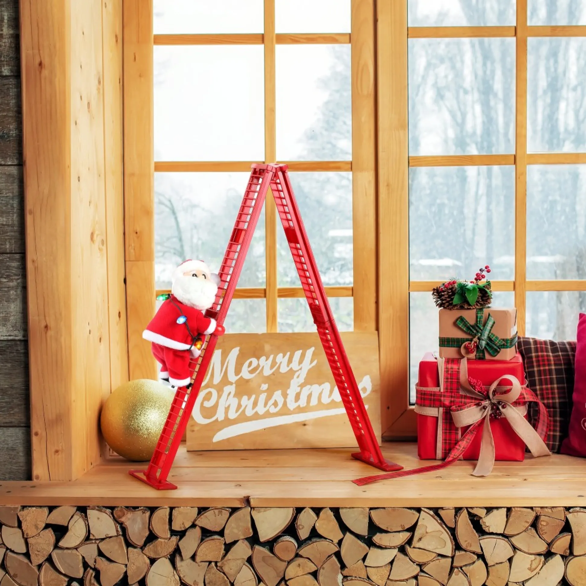 animated_tabletop_climbing_white_santa_1.webp Outlet Mr. Christmas 17" Animated Tabletop Climbing White Santa