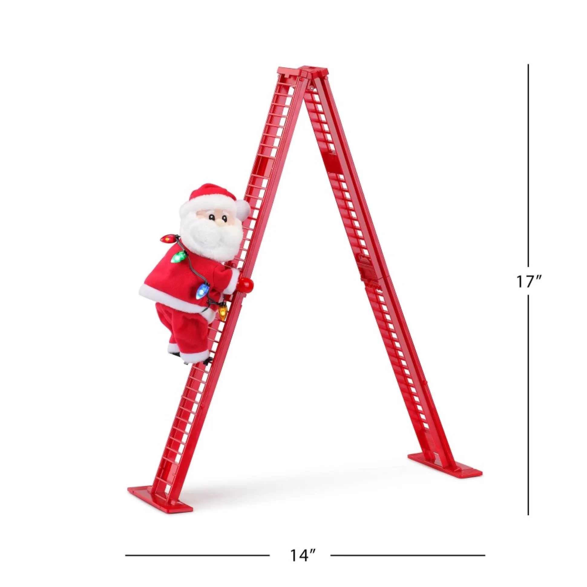 animated_tabletop_climbing_white_santa_2.webp Outlet Mr. Christmas 17" Animated Tabletop Climbing White Santa