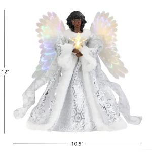 Cheap Mr. Christmas 12" Fiber Optic Animated Tree Topper - Black Angel