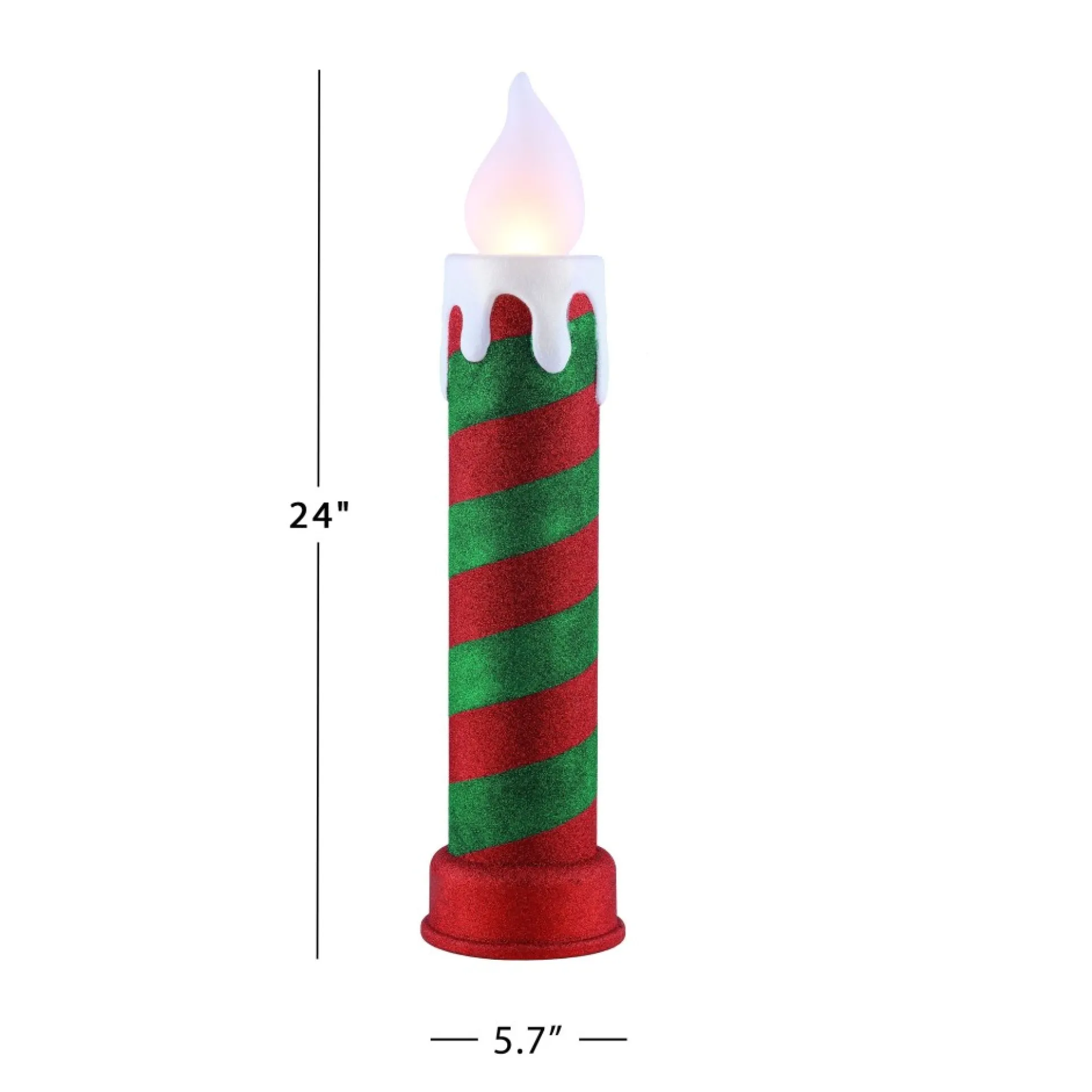 glittery_blow_mold_candle__red__green_2.webp Cheap Mr. Christmas 24" Glittery Blow Mold Candle - Red & Green
