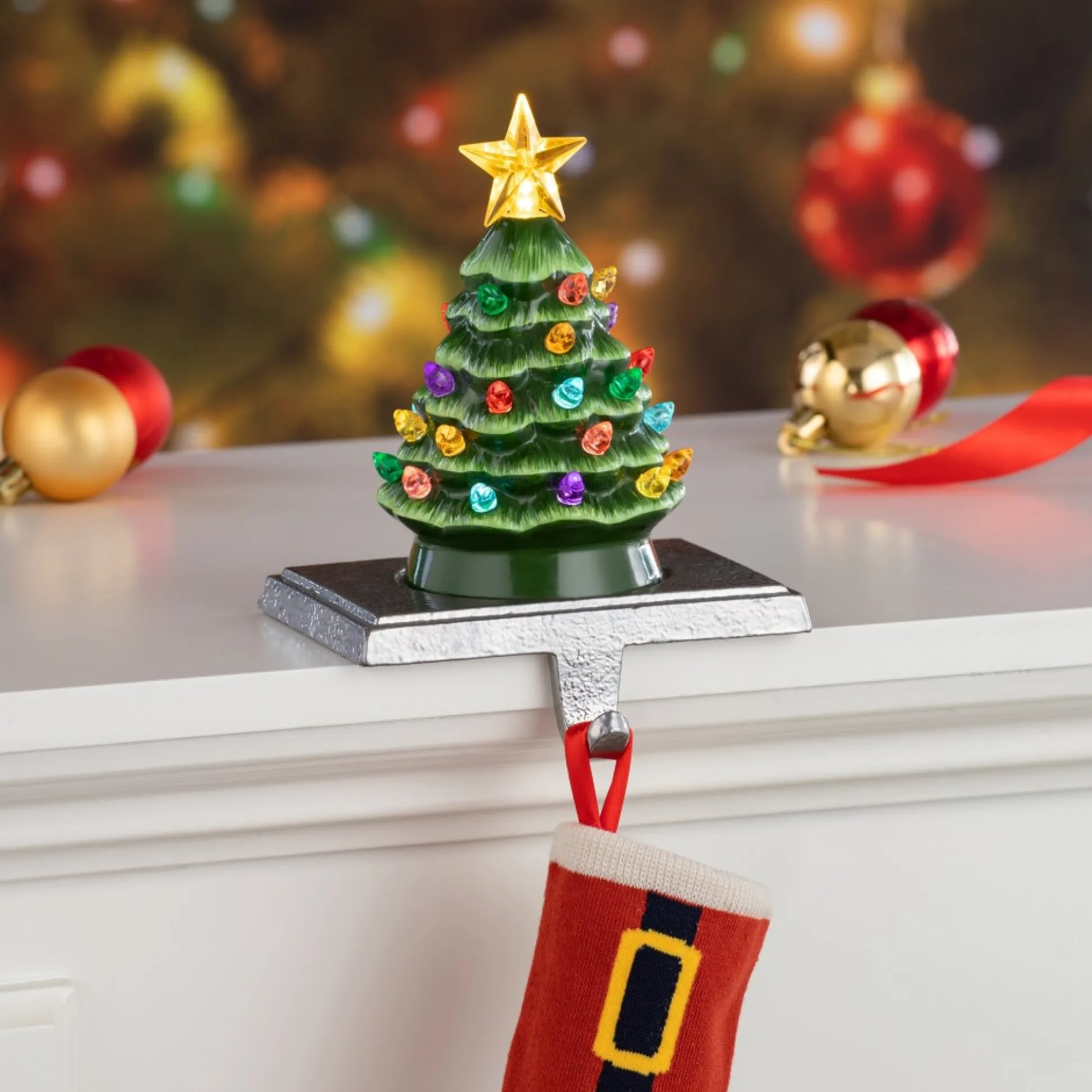 illuminated_ceramic_stocking_hanger__green_tree_1.webp Cheap Mr. Christmas 5" Illuminated Ceramic Stocking Hanger - Green Tree
