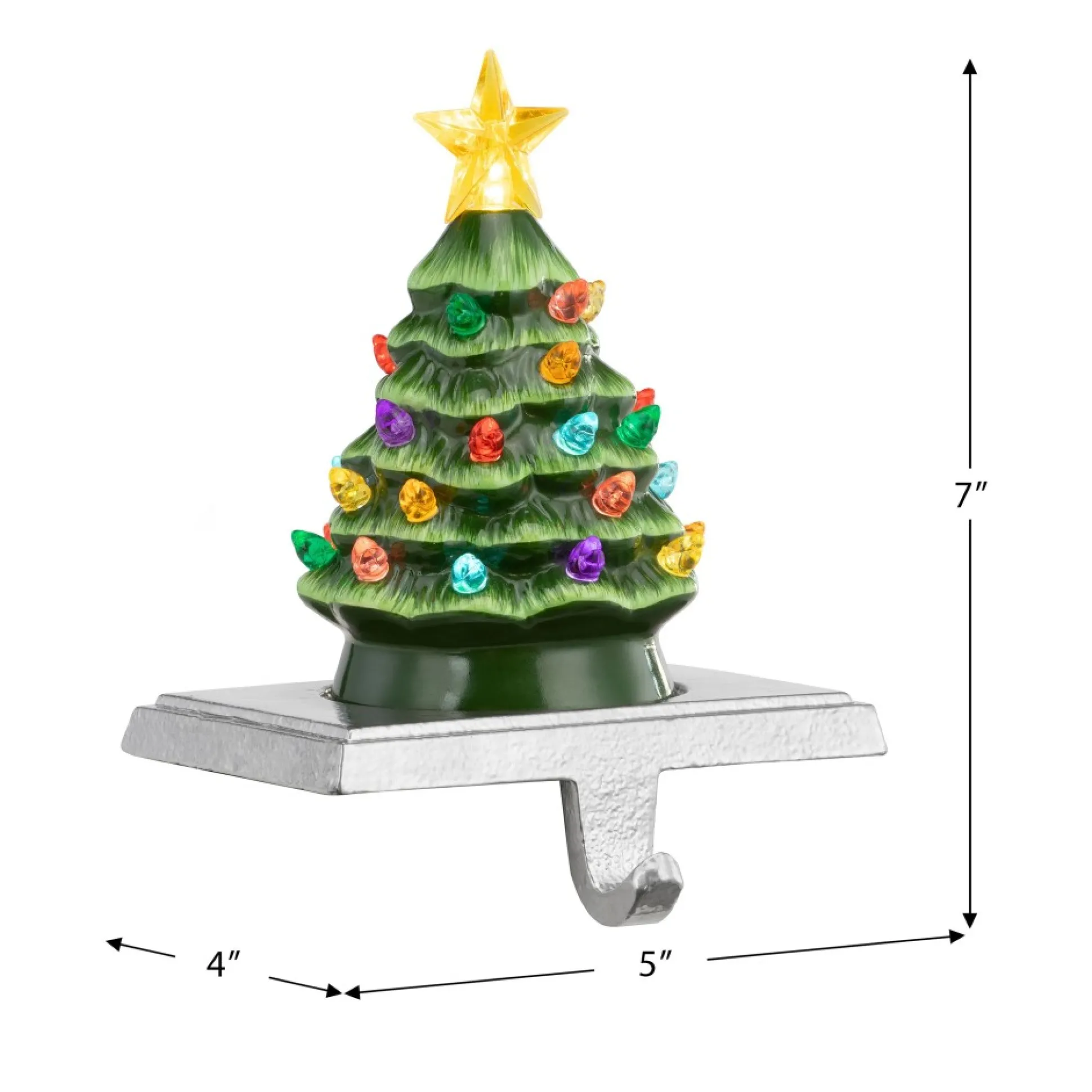 illuminated_ceramic_stocking_hanger__green_tree_2.webp Cheap Mr. Christmas 5" Illuminated Ceramic Stocking Hanger - Green Tree