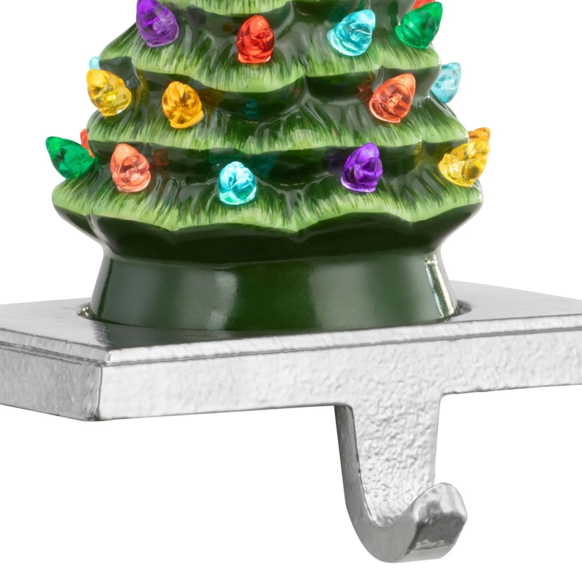 illuminated_ceramic_stocking_hanger__green_tree_3.webp Cheap Mr. Christmas 5" Illuminated Ceramic Stocking Hanger - Green Tree