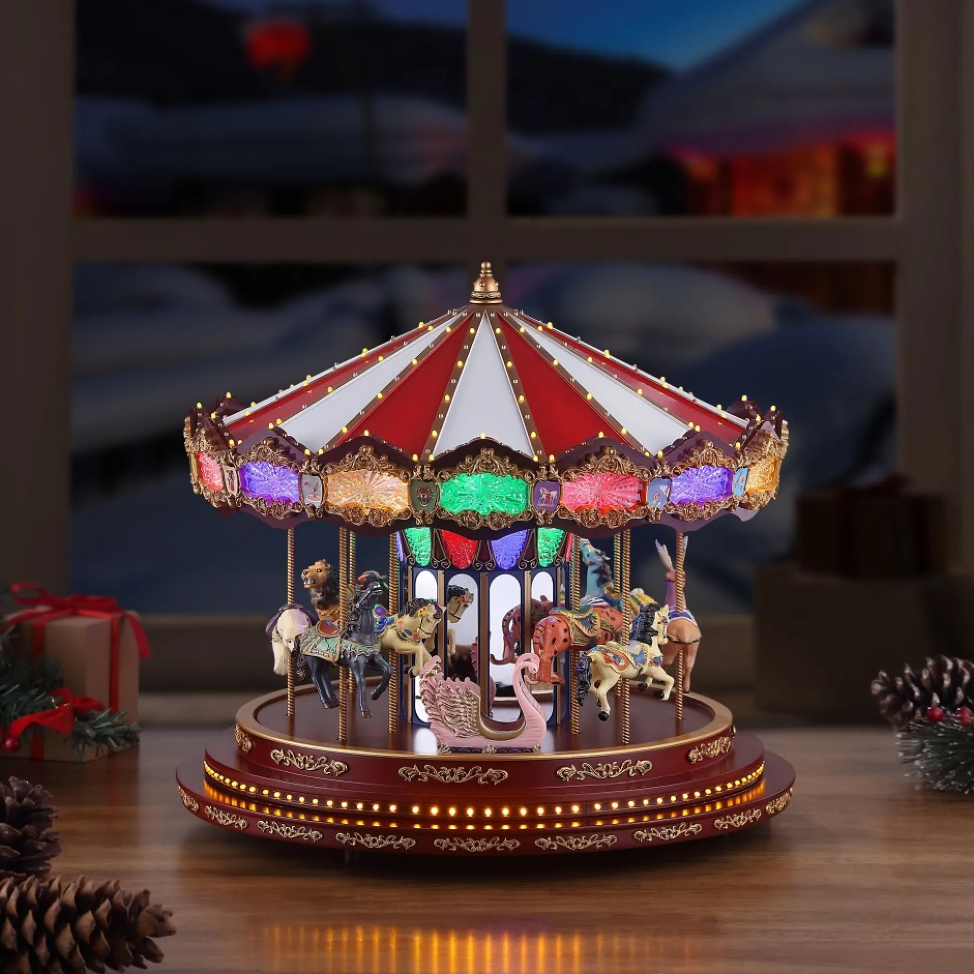marquee_deluxe_carousel_1-1.webp Cheap Mr. Christmas 15" Marquee Deluxe Carousel