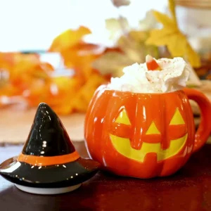 Best Sale Mr. Christmas Mr. Halloween Lidded Jack-O-Lantern Mug With Spoon