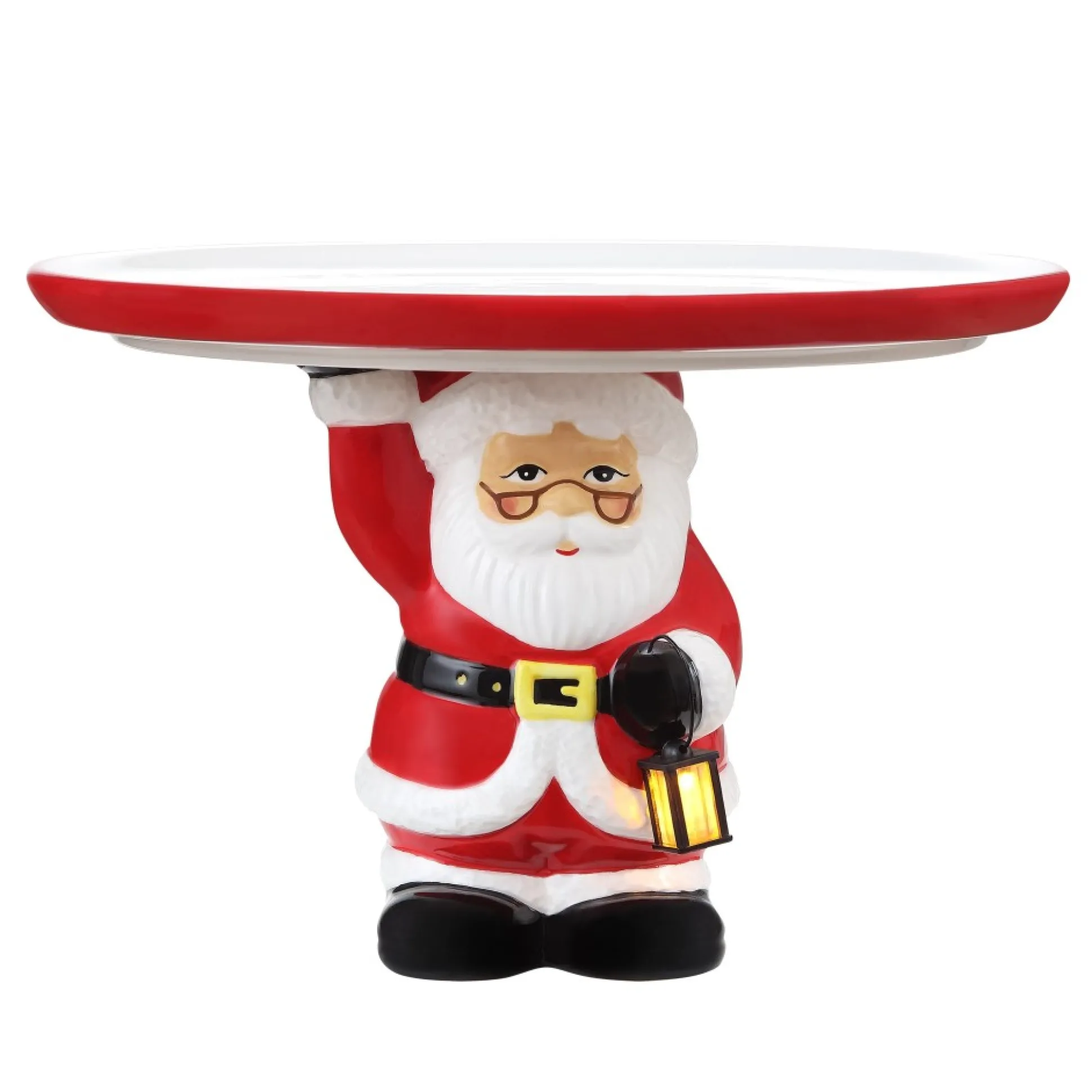 nostalgic_ceramic_cake_plate__white_santa_0.webp New Mr. Christmas 10" Nostalgic Ceramic Cake Plate - White Santa