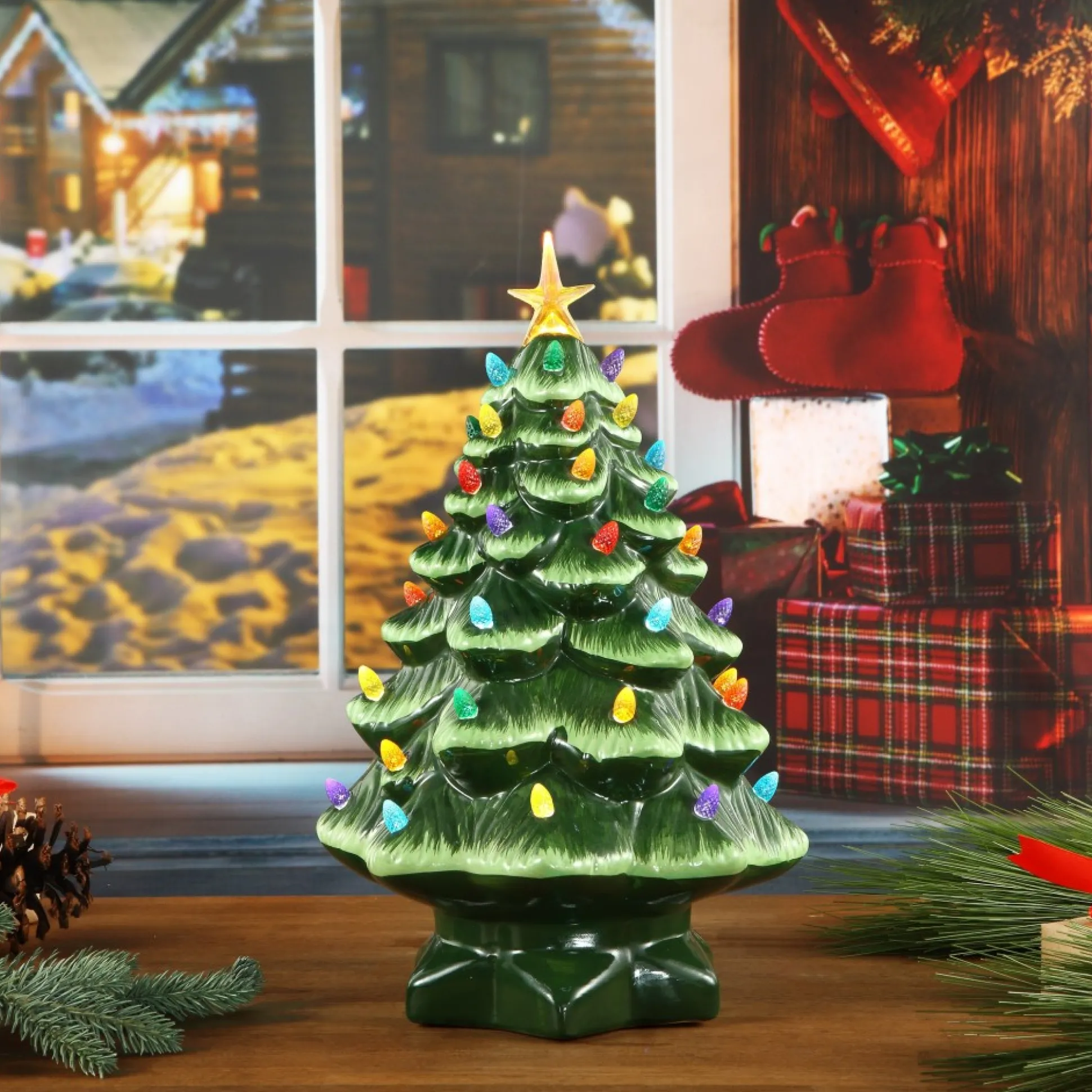 nostalgic_ceramic_tree__green_1-1.webp Fashion Mr. Christmas 14" Nostalgic Ceramic Tree - Green