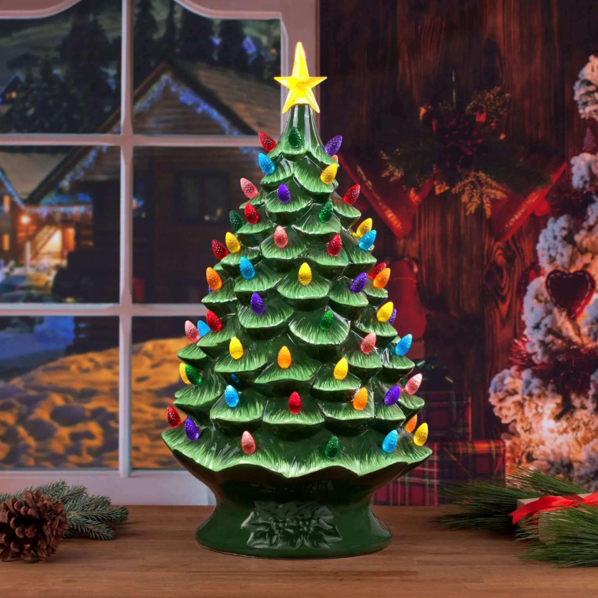 nostalgic_ceramic_tree__green_1-3.webp Best Sale Mr. Christmas 24" Nostalgic Ceramic Tree - Green