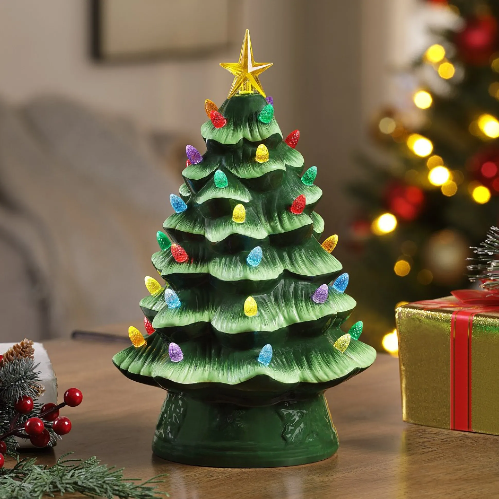 nostalgic_ceramic_tree__green_1.webp Outlet Mr. Christmas 12" Nostalgic Ceramic Tree - Green