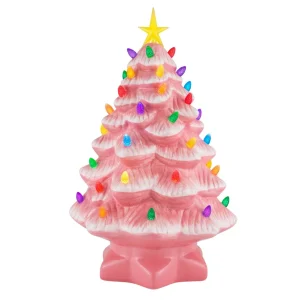 Fashion Mr. Christmas 14" Nostalgic Ceramic Tree - Pink