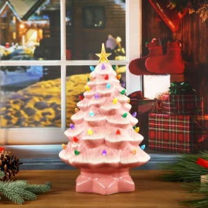 Fashion Mr. Christmas 14" Nostalgic Ceramic Tree - Pink