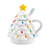 Cheap Mr. Christmas Nostalgic Ceramic Tree Lidded Mug With Spoon - White