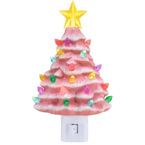 Fashion Mr. Christmas Nostalgic Ceramic Tree Nightlight - Pink