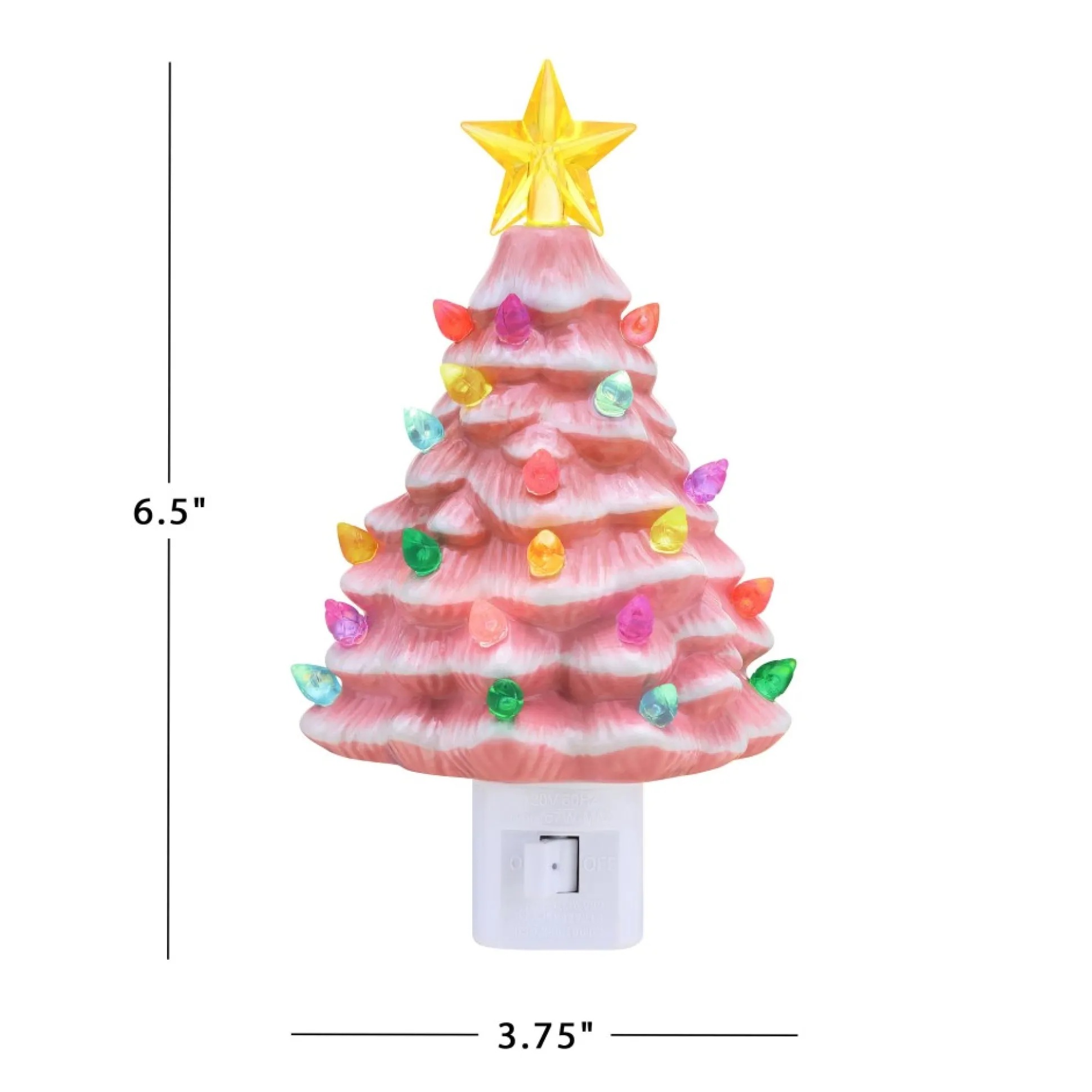 nostalgic_ceramic_tree_nightlight__pink_2.webp Fashion Mr. Christmas Nostalgic Ceramic Tree Nightlight - Pink
