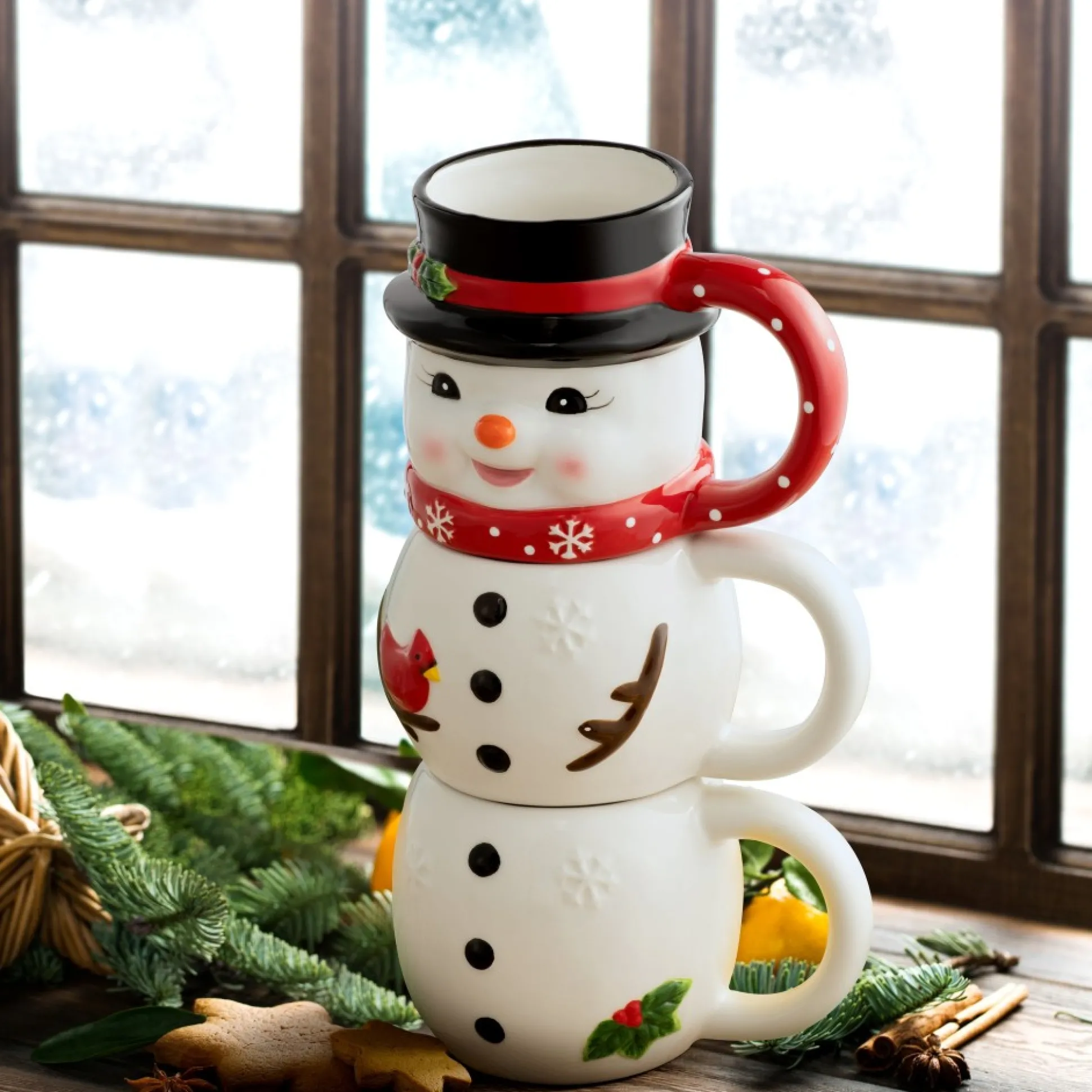 oz_set_of__ceramic_stacking_mugs__snowman_1.webp Hot Mr. Christmas 12Oz Set Of 3 Ceramic Stacking Mugs - Snowman