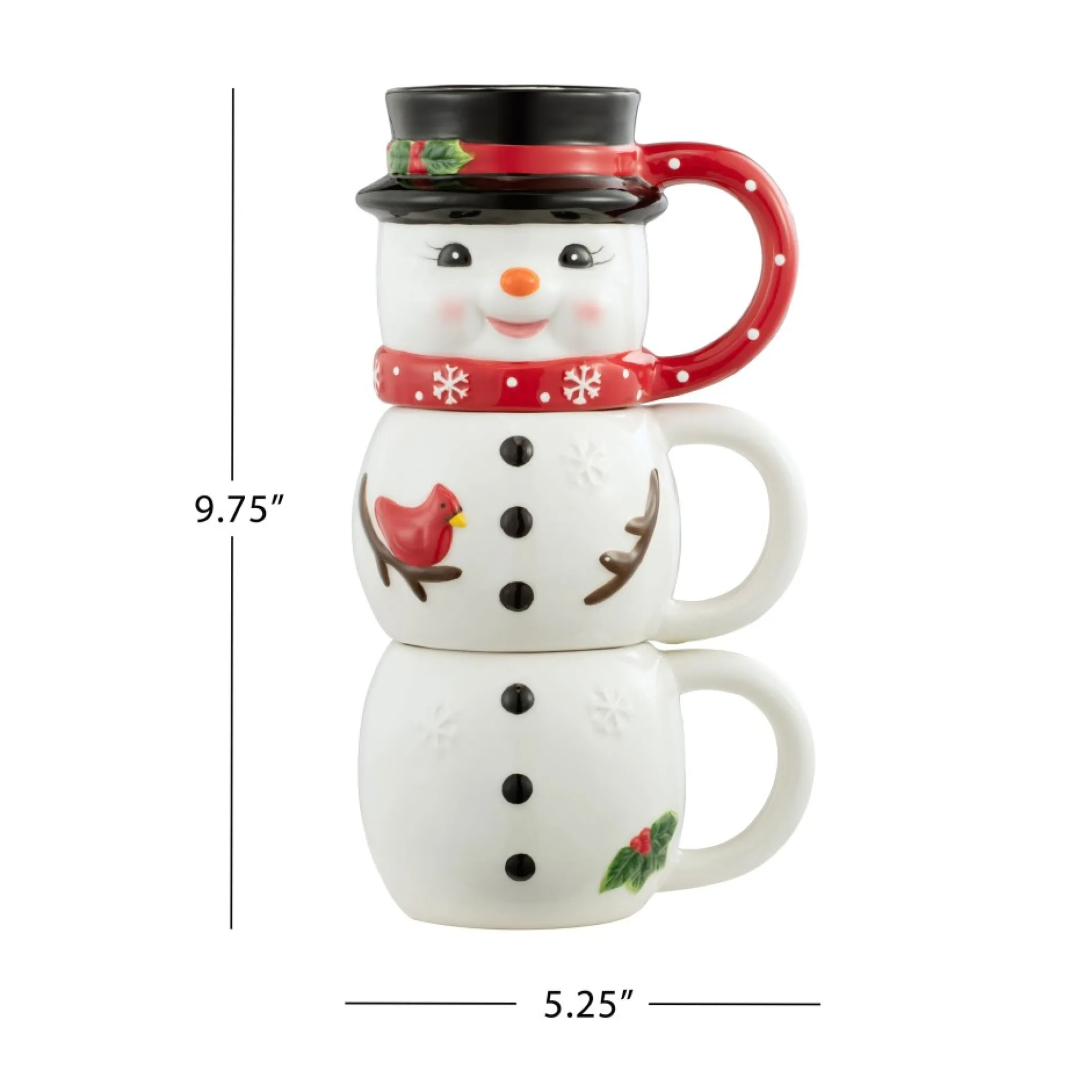 oz_set_of__ceramic_stacking_mugs__snowman_2.webp Hot Mr. Christmas 12Oz Set Of 3 Ceramic Stacking Mugs - Snowman