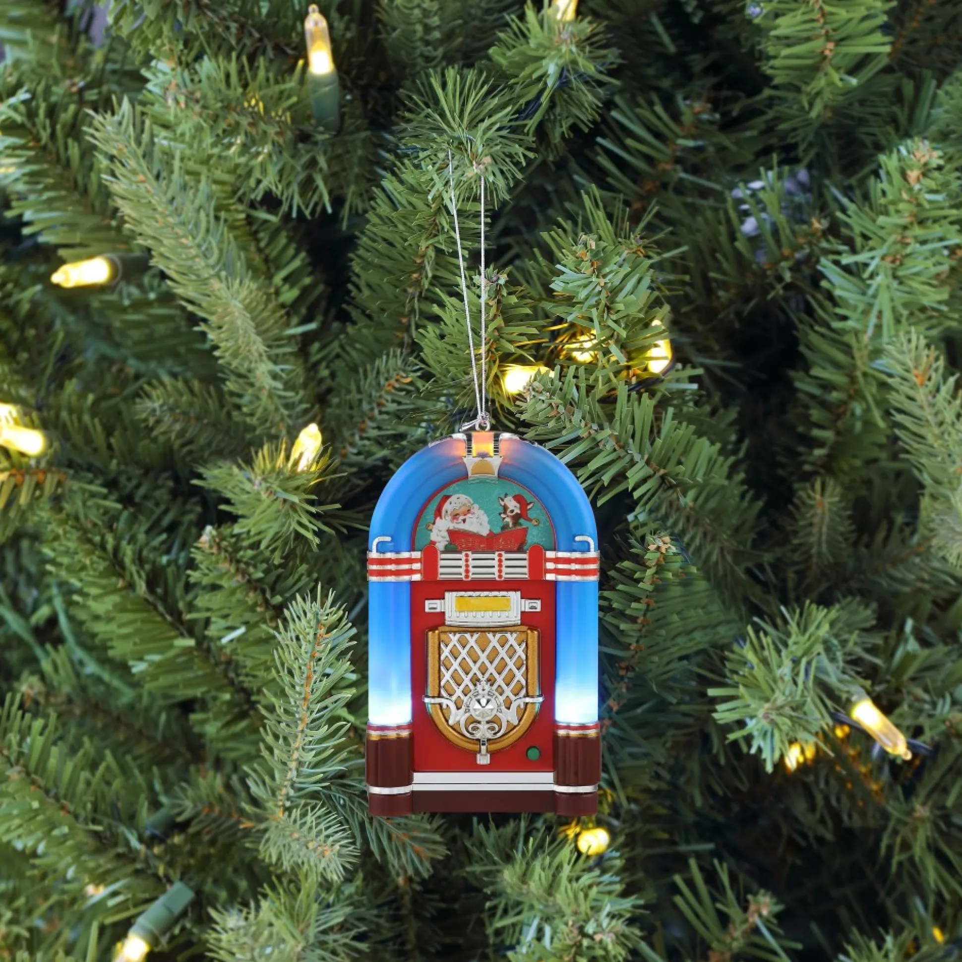 retro_jukebox_ornament__blue_1.webp Best Sale Mr. Christmas 4.9" Retro Jukebox Ornament - Blue