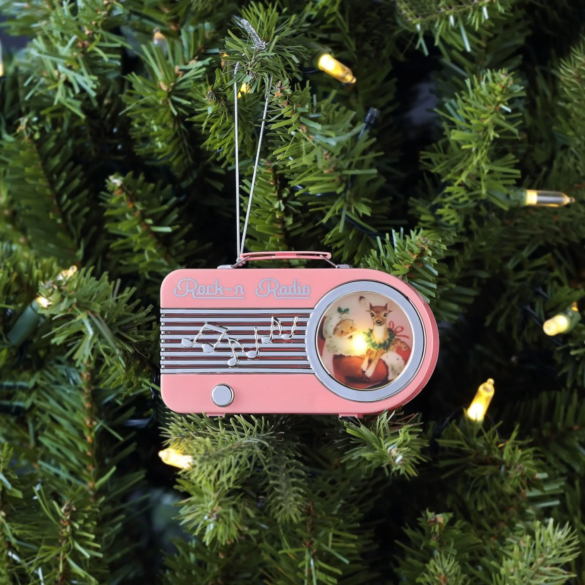 retro_radio_ornament__pink_1.webp Shop Mr. Christmas 4.75" Retro Radio Ornament - Pink