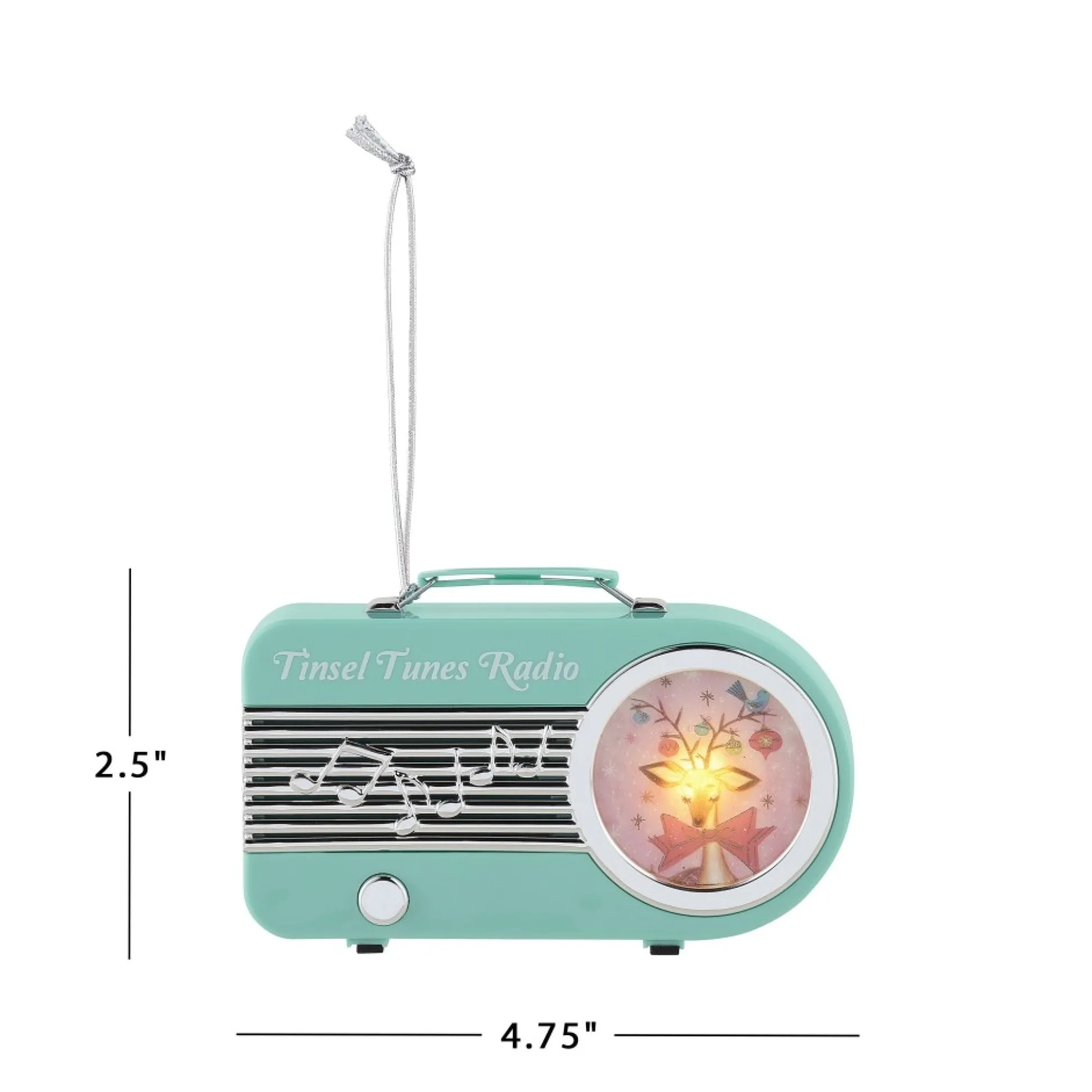 retro_radio_ornament__teal_2-1.webp Clearance Mr. Christmas 4.75" Retro Radio Ornament - Teal