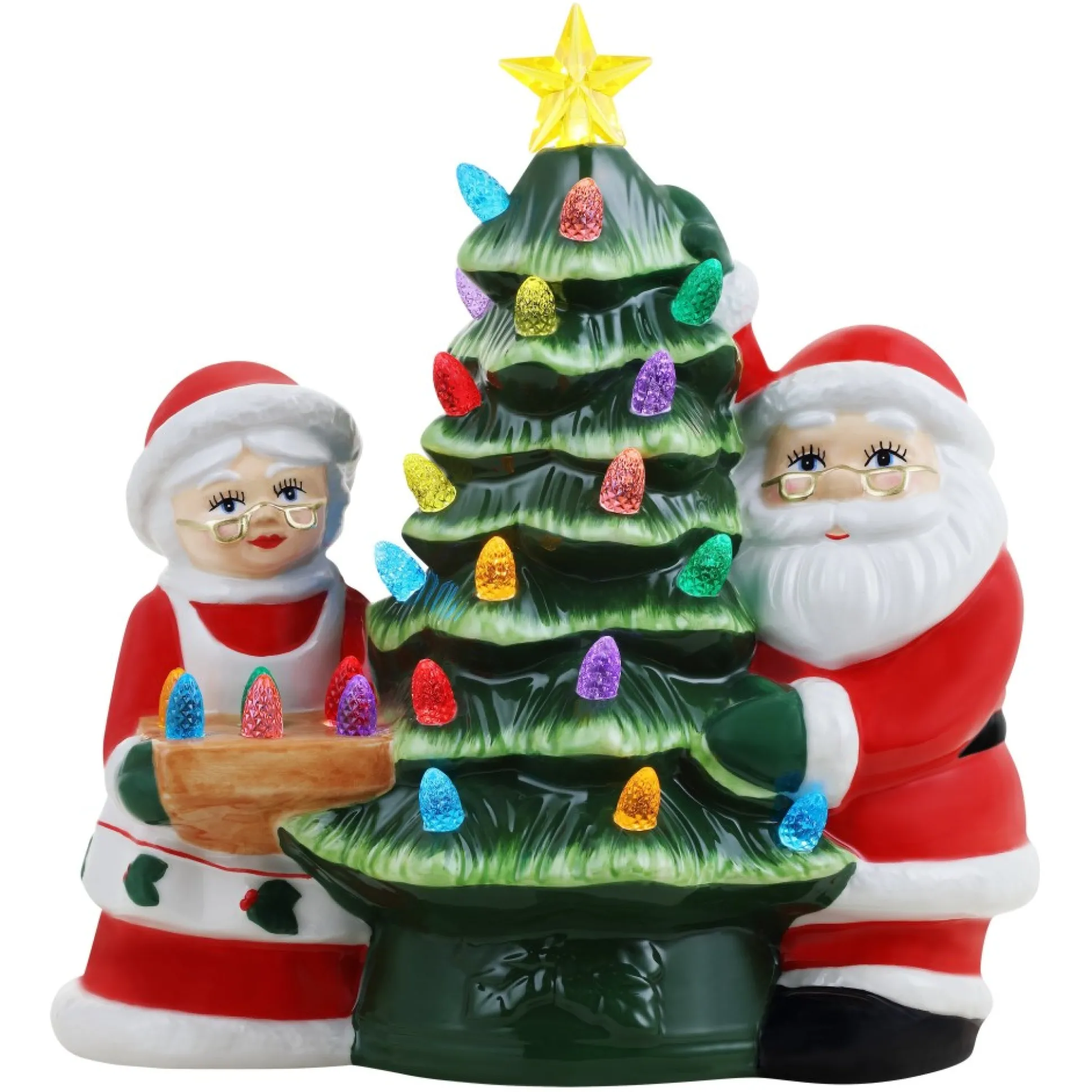 santa__mrs_claus_nostalgic_ceramic_tree_0-3.webp Fashion Mr. Christmas 9.25" Santa & Mrs. Claus Nostalgic Ceramic Tree