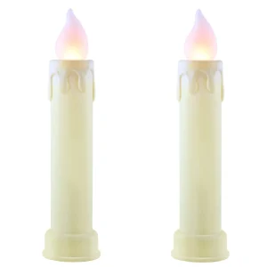 New Mr. Christmas 24" Set Of 2 Blow Mold Candles - Ivory
