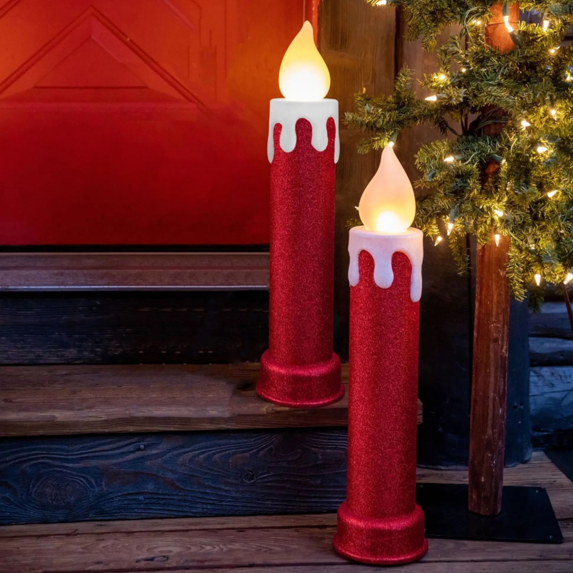set_of__blow_mold_candles__red_1.webp Best Sale Mr. Christmas 24" Set Of 2 Blow Mold Candles - Red