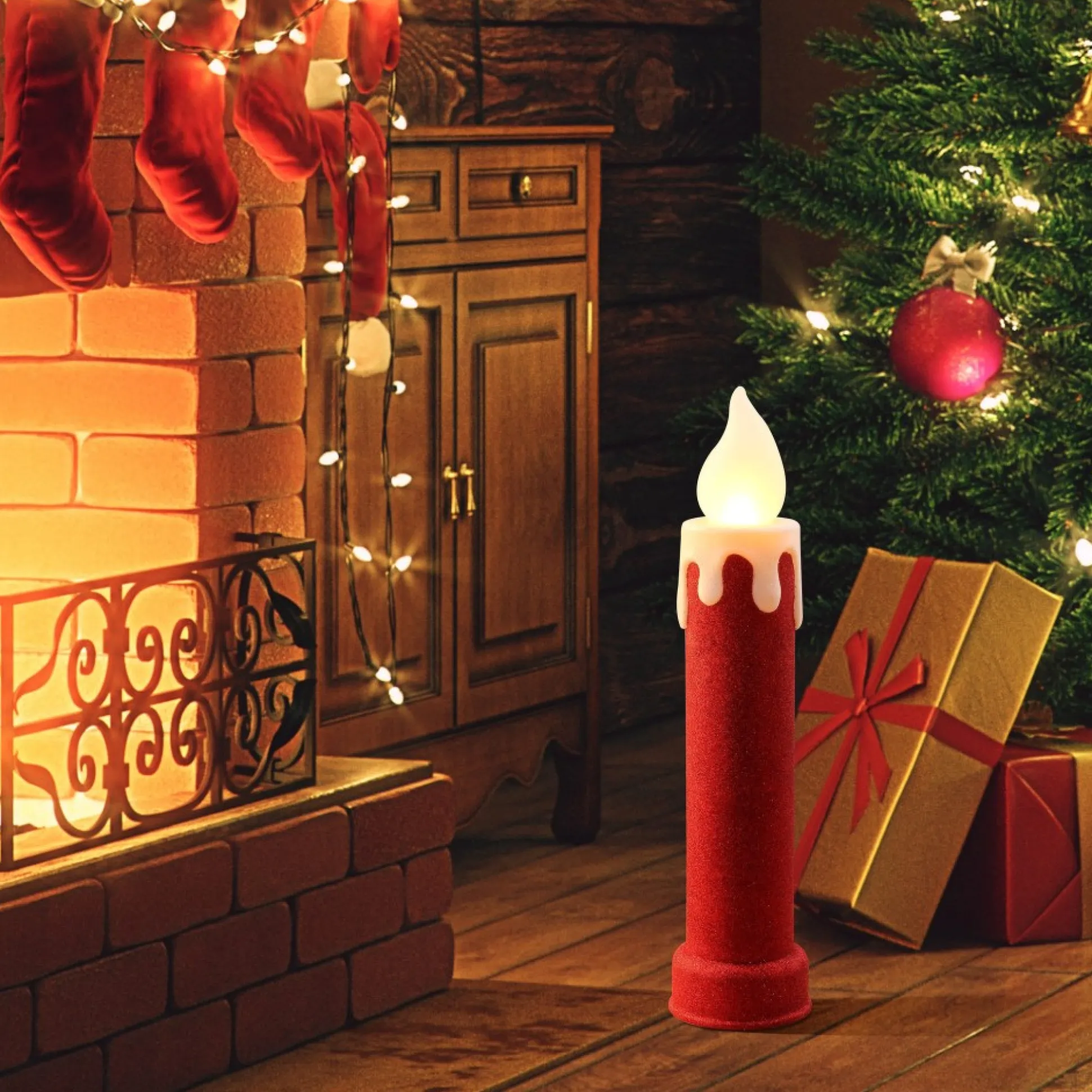 set_of__blow_mold_candles__red_4.webp Best Sale Mr. Christmas 24" Set Of 2 Blow Mold Candles - Red