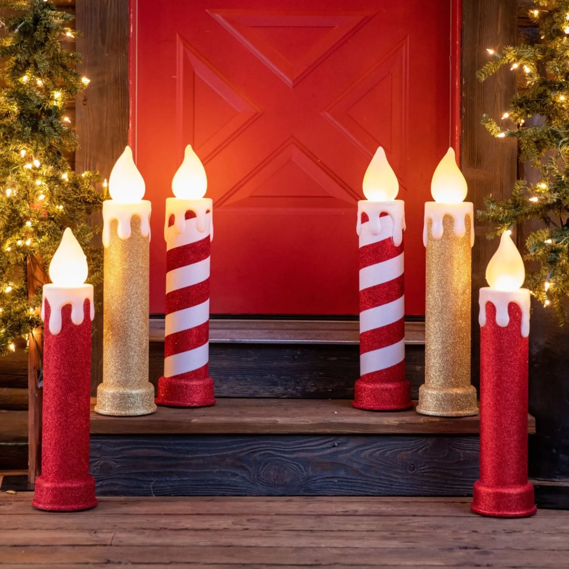 set_of__blow_mold_candles__red_5.webp Best Sale Mr. Christmas 24" Set Of 2 Blow Mold Candles - Red