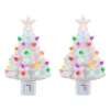 Cheap Mr. Christmas Set Of 2 Nostalgic Ceramic Tree Nightlights - White