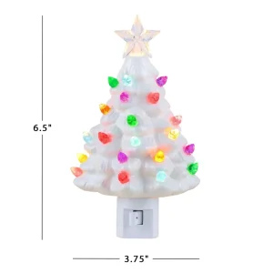 Cheap Mr. Christmas Set Of 2 Nostalgic Ceramic Tree Nightlights - White