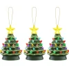 Flash Sale Mr. Christmas Set Of 3 Nostalgic Ceramic Tree Ornaments - Green
