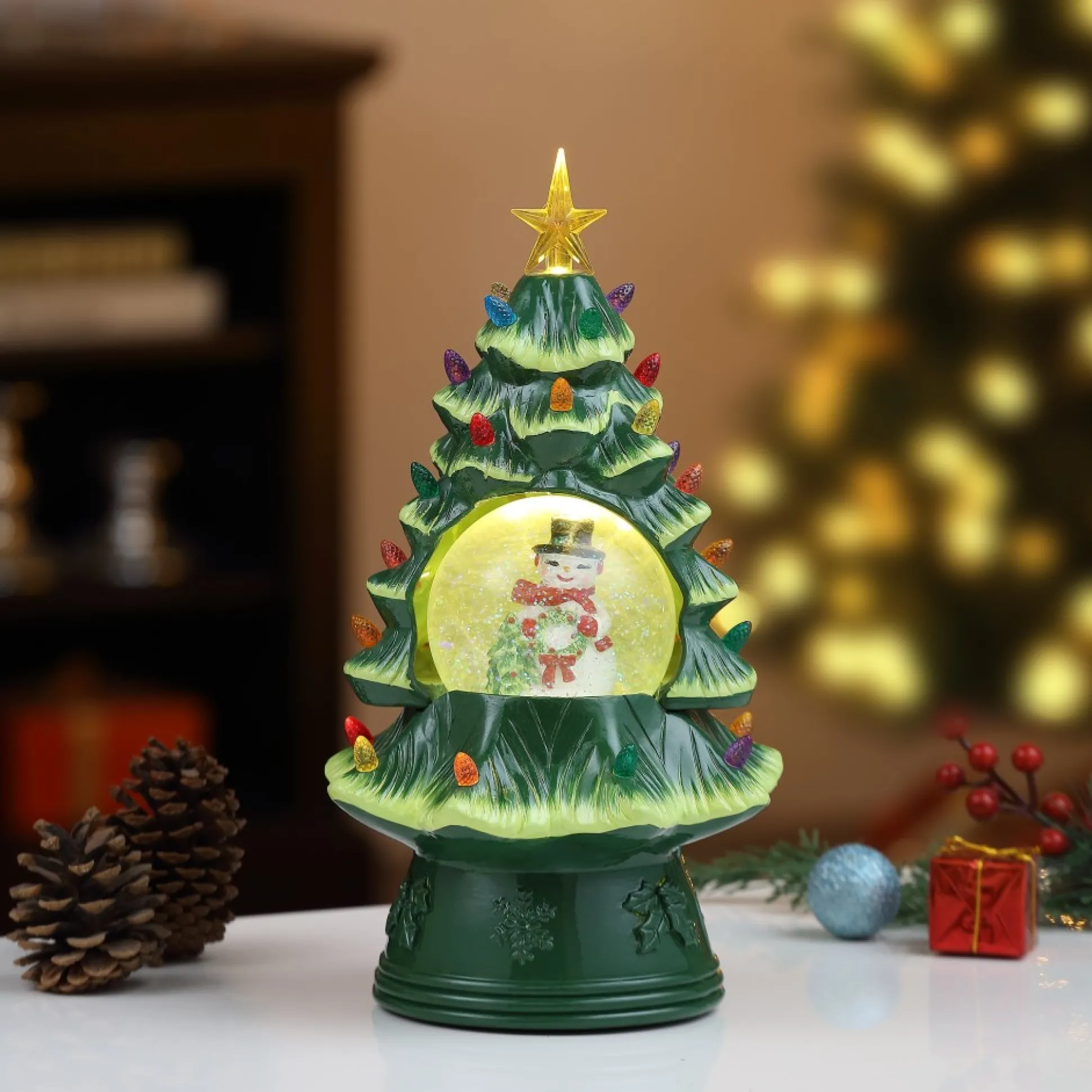 snow_globe_nostalgic_tree__snowman_1-1.webp Outlet Mr. Christmas 12.5" Snow Globe Nostalgic Tree - Snowman